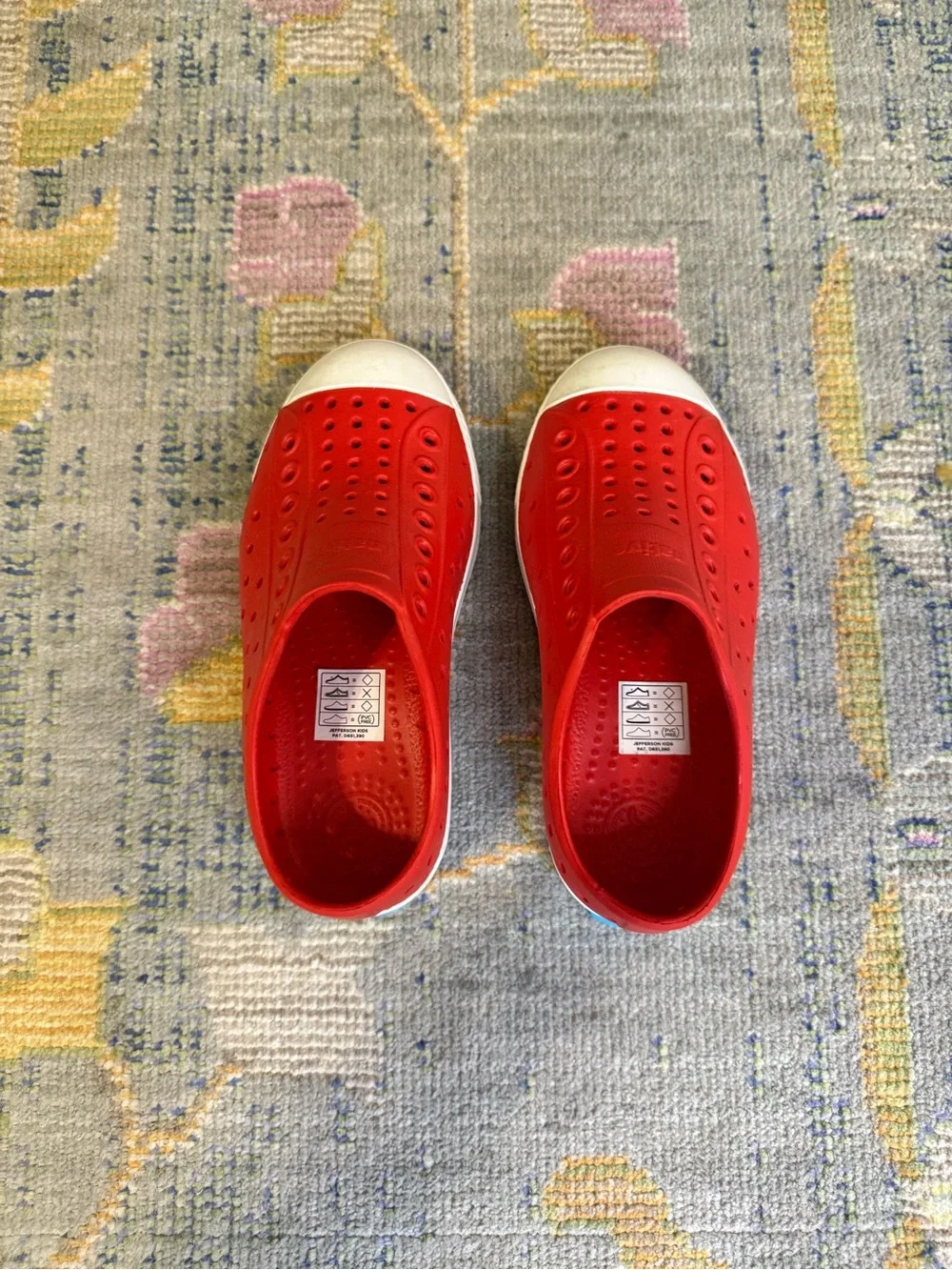 Native Jefferson Kids Torch Red Shell White Slip On Shoes Size C11 Little Kid
